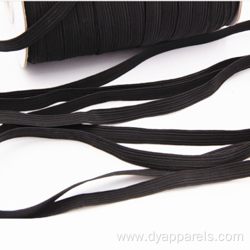 5mm black and white braided elastic for clothing